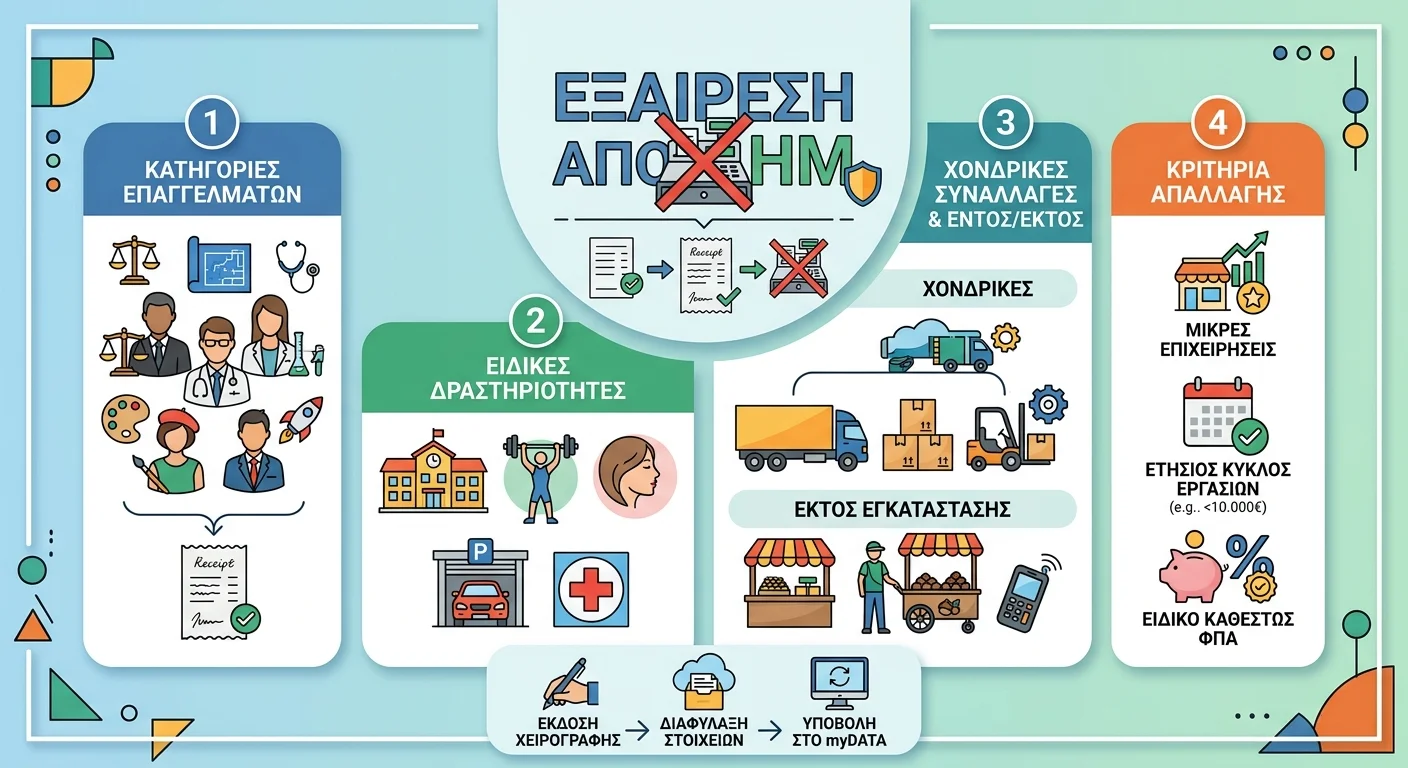 Απαλλαγή από Ταμειακή Μηχανή: Ποιες Επιχειρήσεις δεν Υποχρεούνται σε ΦΗΜ