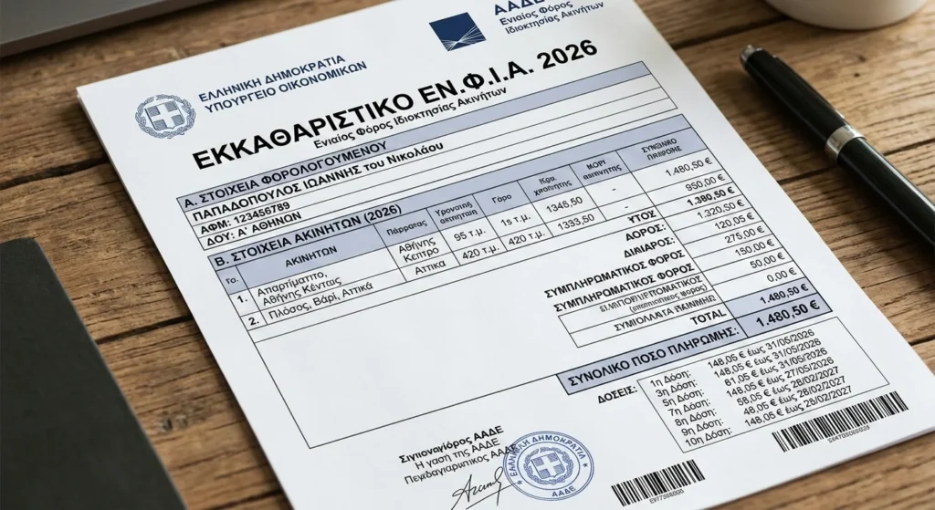 Εκκαθαριστικό ΕΝΦΙΑ 2026